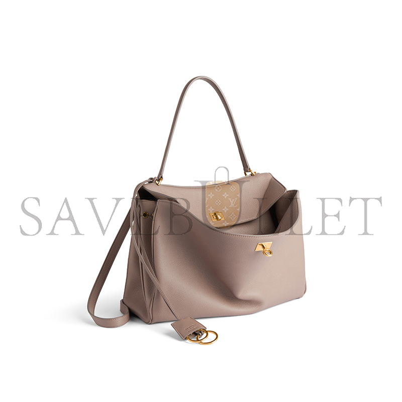 BALENCIAGA WOMEN'S RODEO HANDBAG MEDIUM GRAINED CALFSKIN IN SESAME 7897722ABV52914 (35*23.5*11cm)